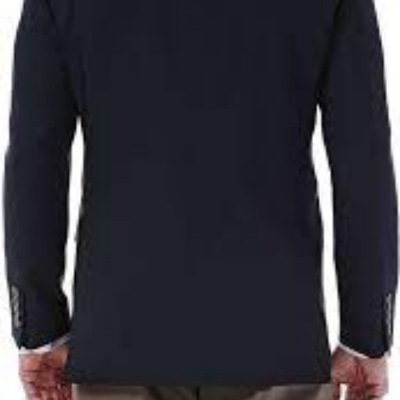NWT HAGGAR MEN'S IN MOTION TAILORED FIT STRETCH BLAZER NAVY 46L (LONG) - Picture 5 of 9